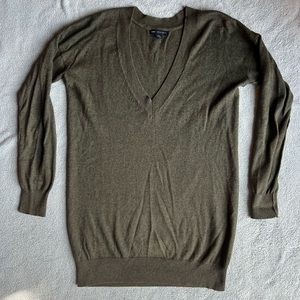 olive green v-neck tunic